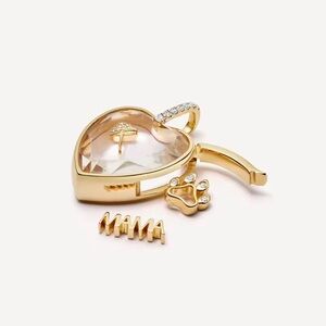 Super cute and trendy open Heart Pendant Necklace with Charms